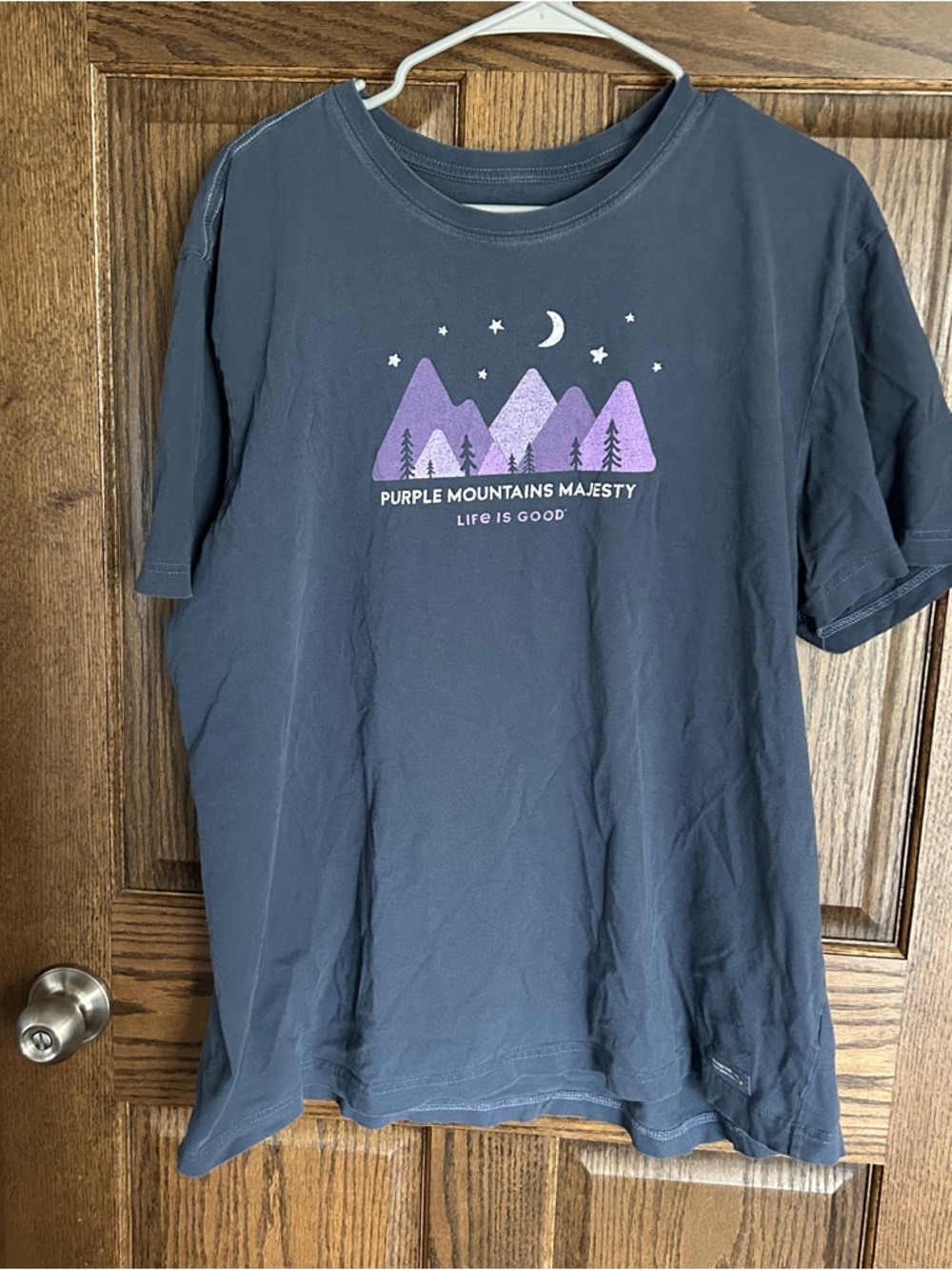 Life Is Good Gray Crusher Tee with White Print